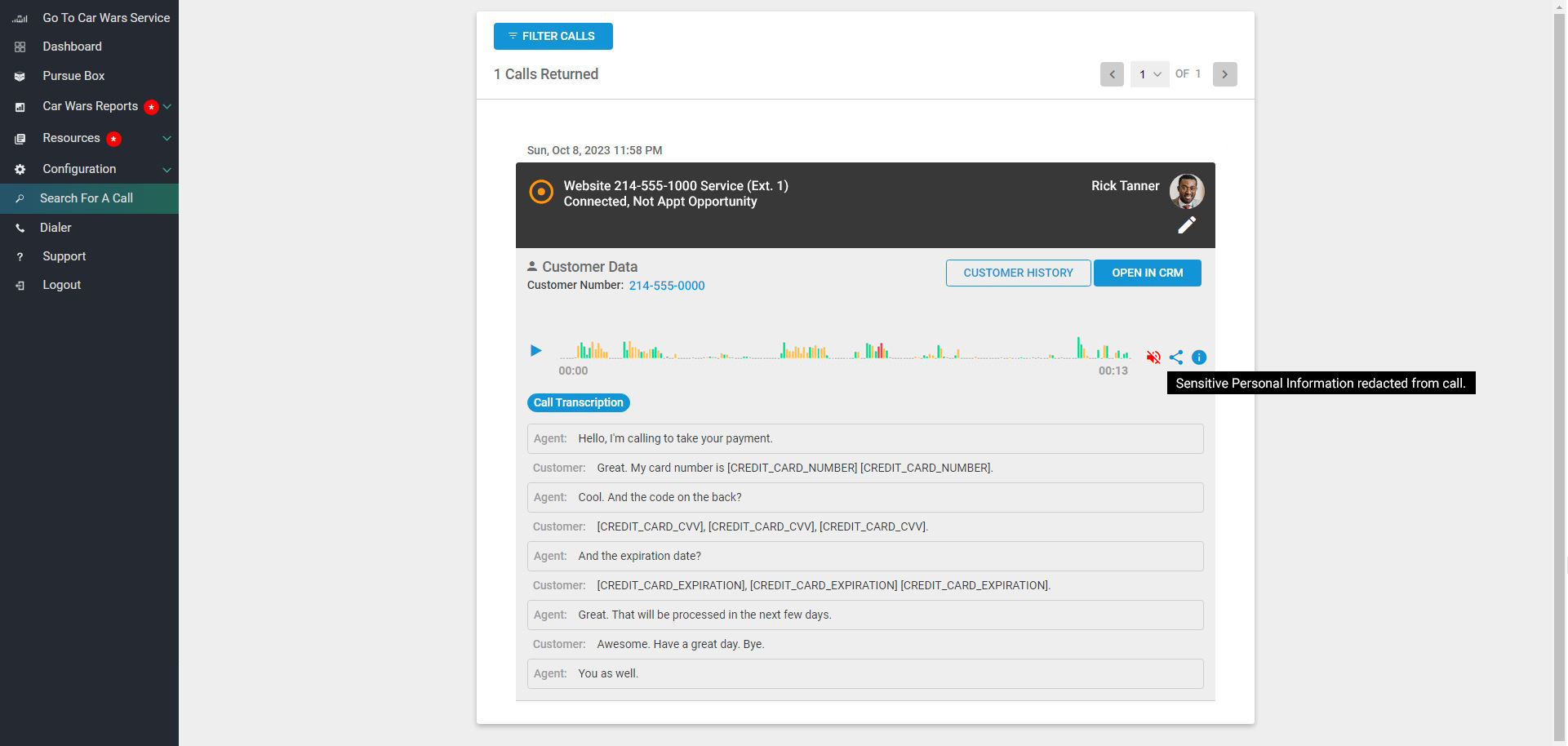 sensitive info detection