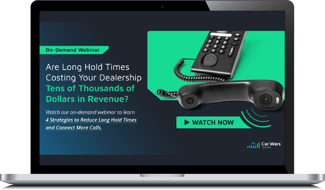 4 Strategies to Reduce Long Hold Times webinar in laptop